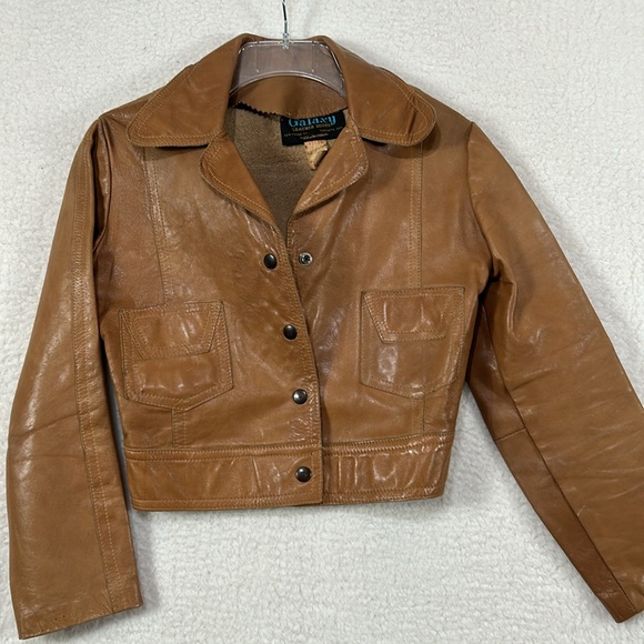Galaxy leather goods, Vintage 70s custom made cropped leather jacket - Picture 2 of 12